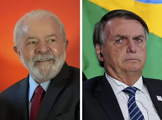 Ex-presidente Luiz Inácio Lula da Silva (PT) e o candidato à reeleição Jair Bolsonaro (PL) (Foto: Reprodução)